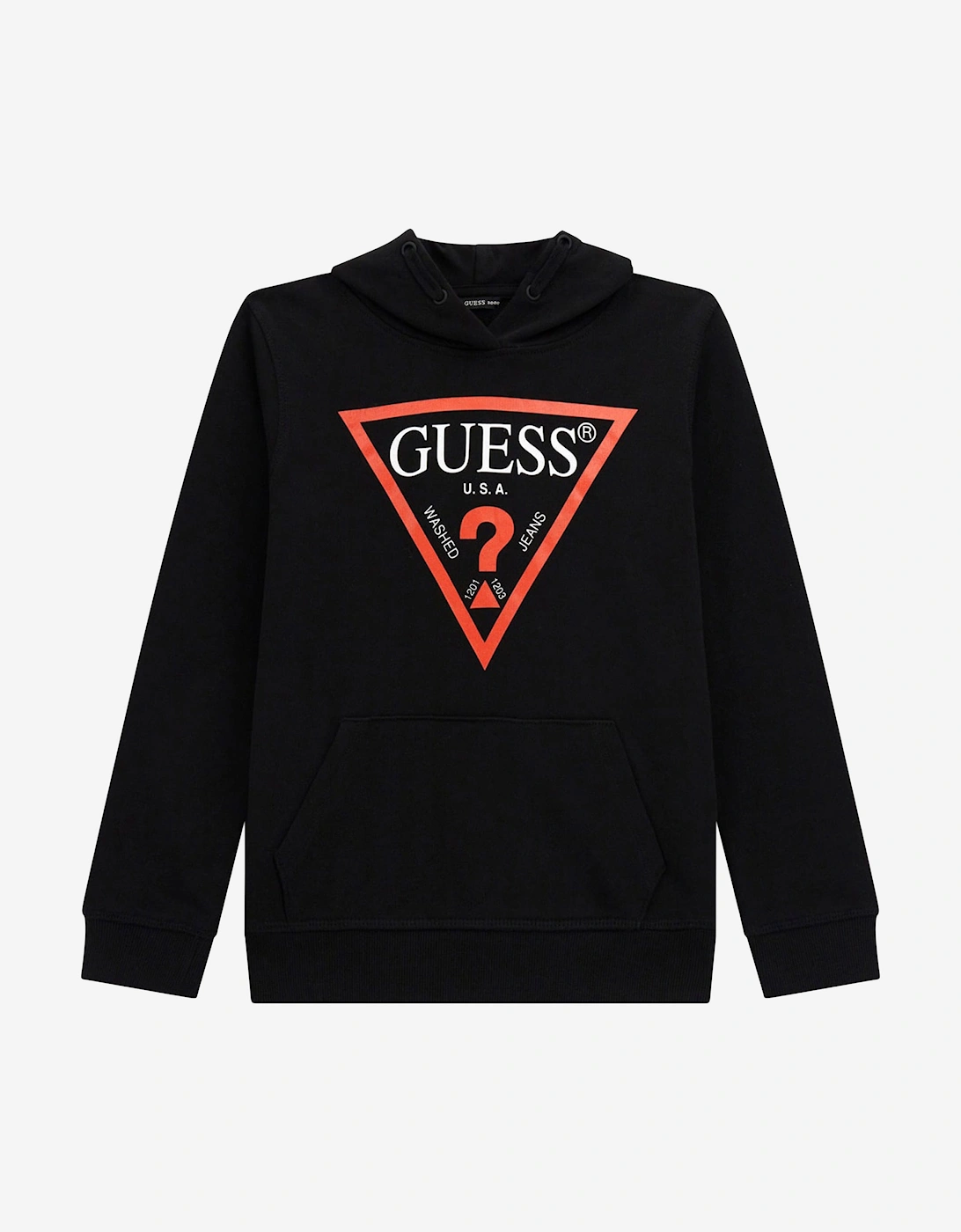 Boys Logo Print Hoodie in Black, 5 of 4