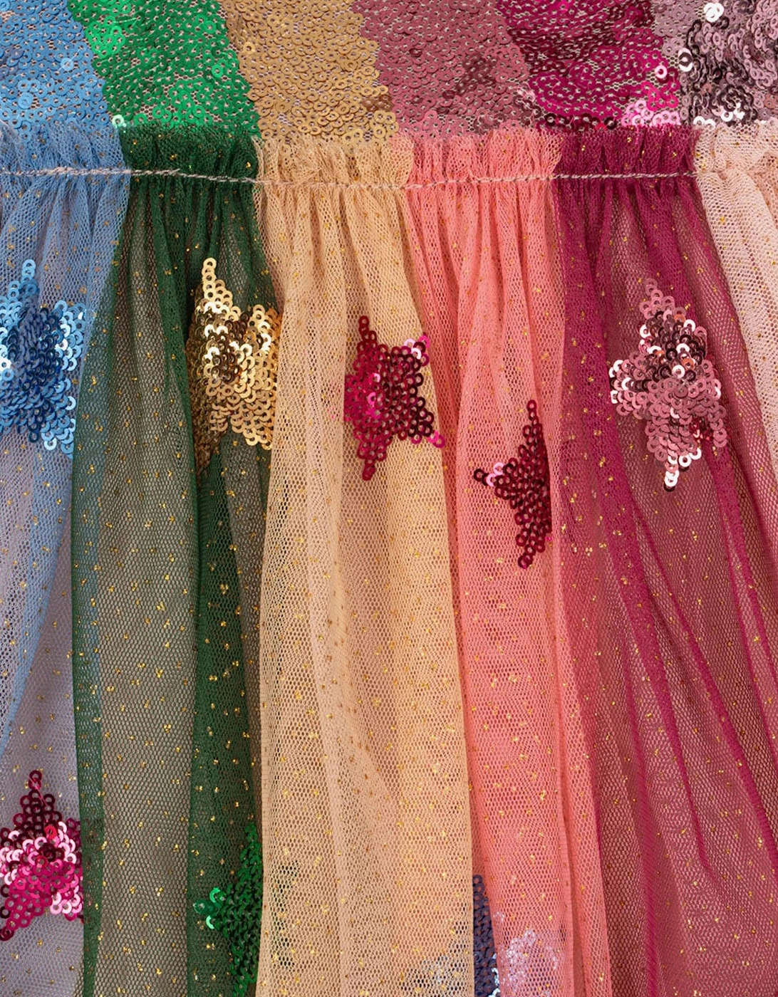 Girls Odette Rainbow Dress in Pink