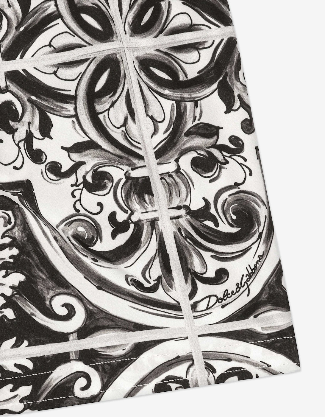 Boys Majolica Print Swim Shorts in Black