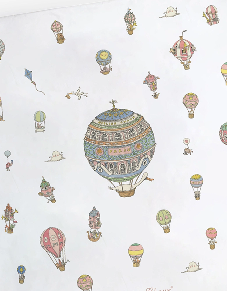 Baby Reversible Hot Air Balloons / Carousel  Quilt in Blue (130cm)
