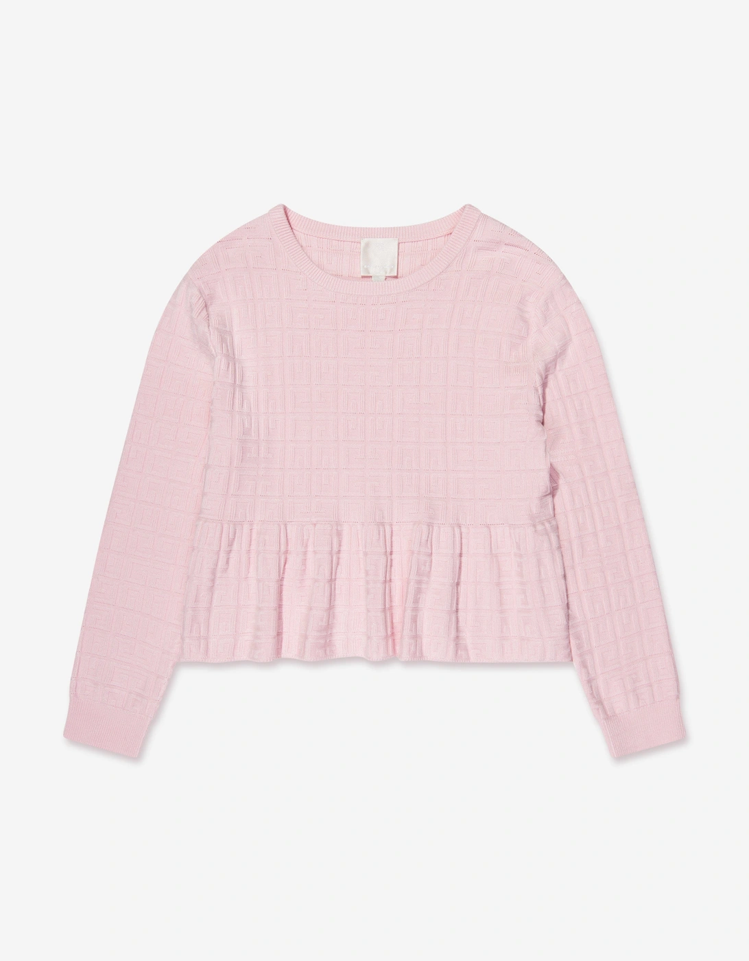 Girls Knitted Logo Sweater in Pink, 5 of 4