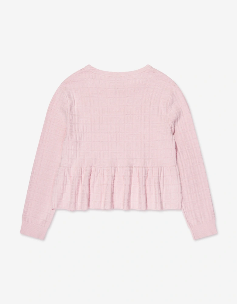 Girls Knitted Logo Sweater in Pink