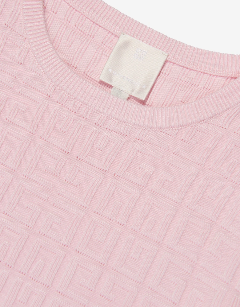 Girls Knitted Logo Sweater in Pink