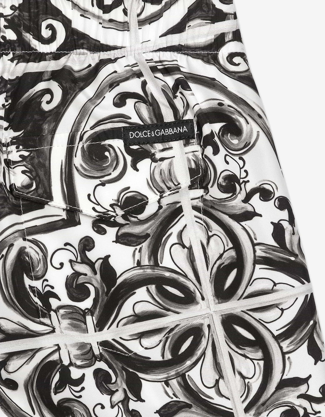 Boys Majolica Print Swim Shorts in Black