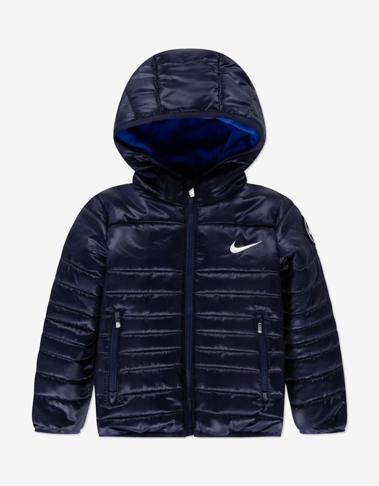 Boys Fill Quilted Jacket in Navy