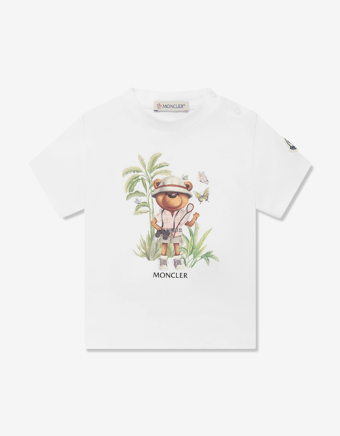 Baby Girls Bear Print T-Shirt in White, 5 of 4