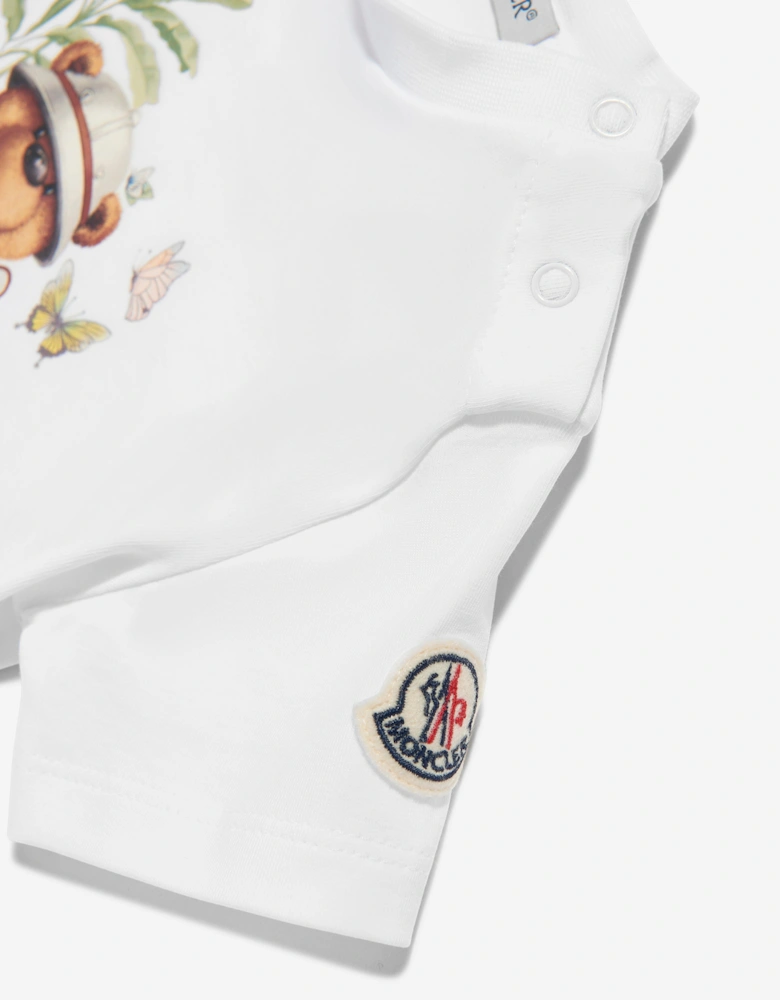 Baby Girls Bear Print T-Shirt in White