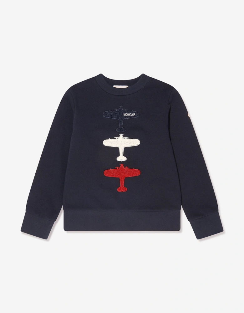 Enfant Boys Planes Print Sweatshirt in Navy