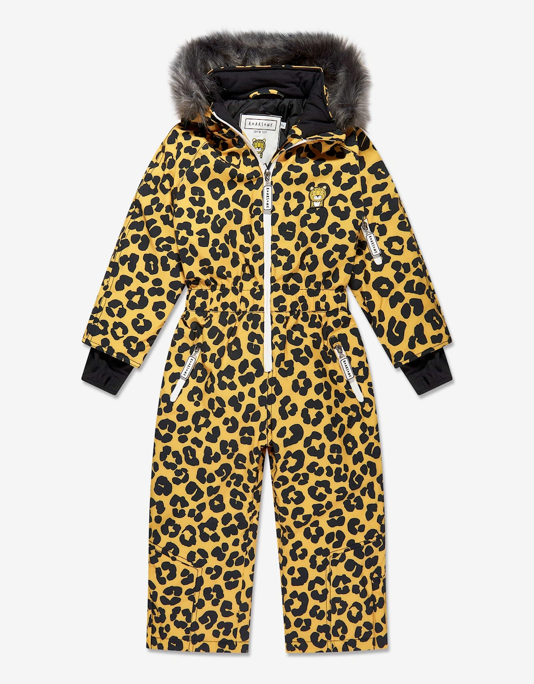 Kids Dash The Leopard Ski Suit in Yellow, 7 of 6