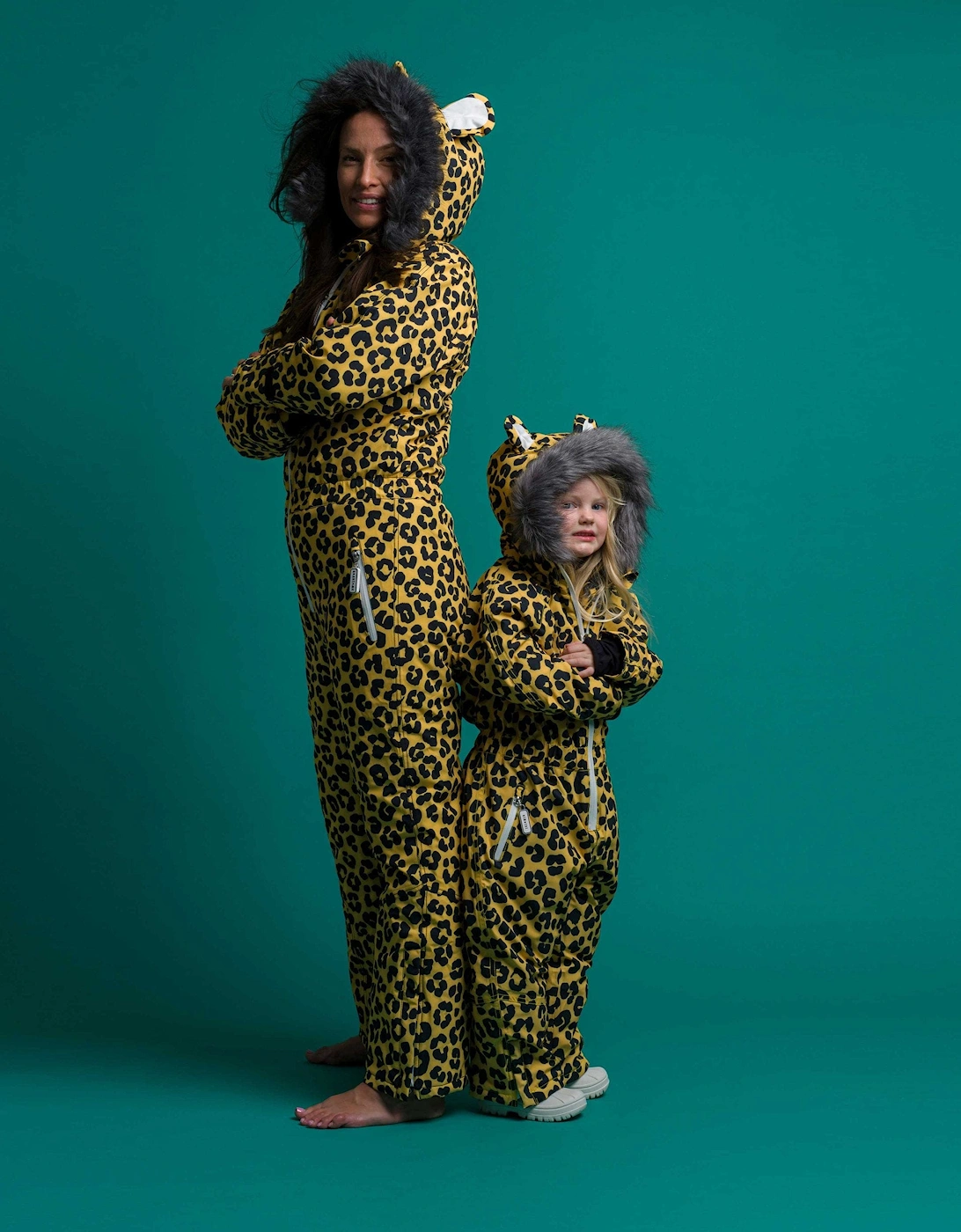 Kids Dash The Leopard Ski Suit in Yellow