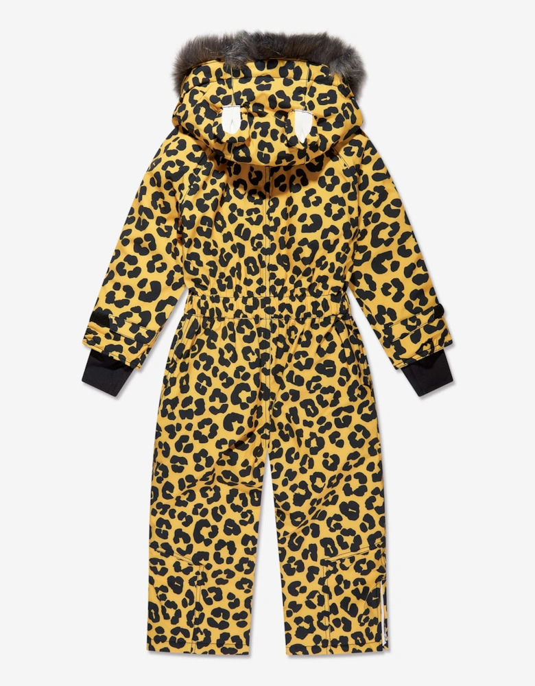 Kids Dash The Leopard Ski Suit in Yellow