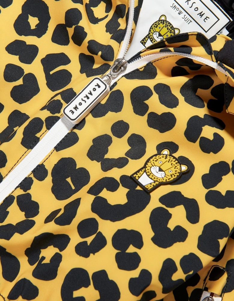 Kids Dash The Leopard Ski Suit in Yellow
