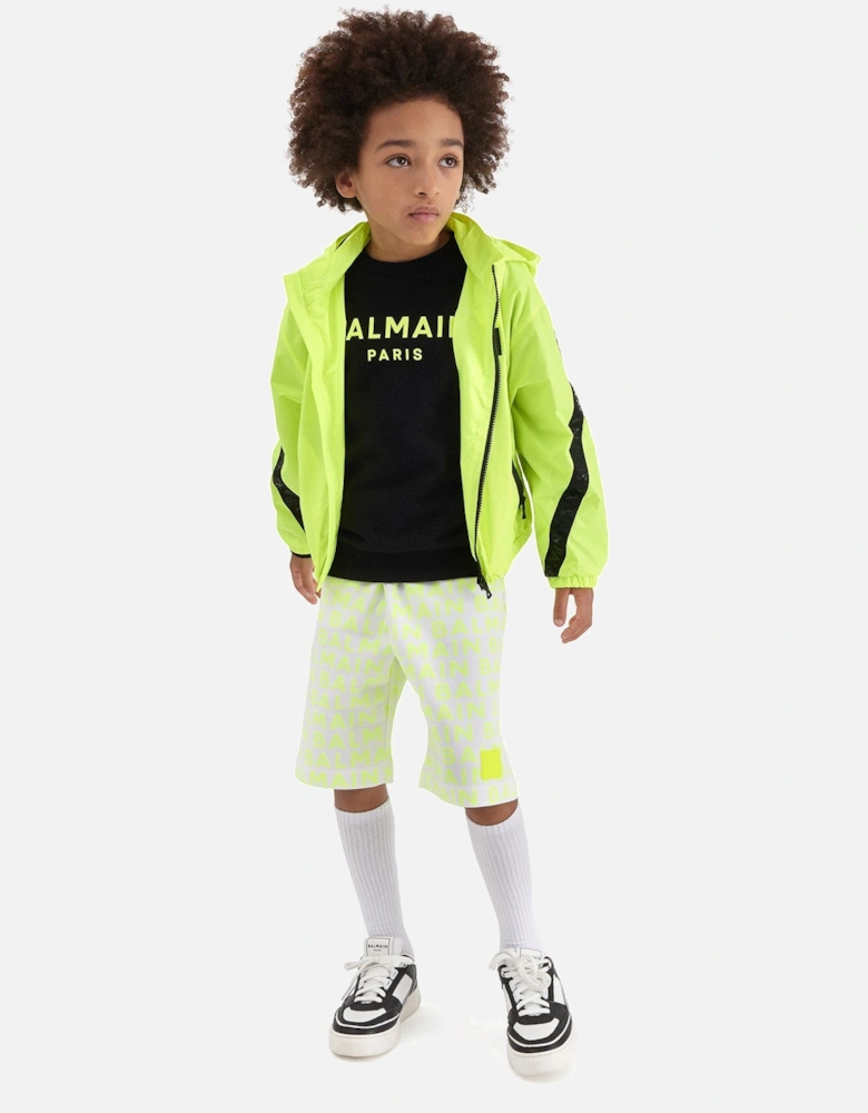 Boys Fluorescent Zip Up Jacket in Yellow