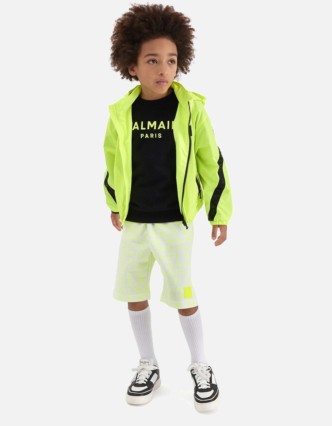 Boys Fluorescent Zip Up Jacket in Yellow