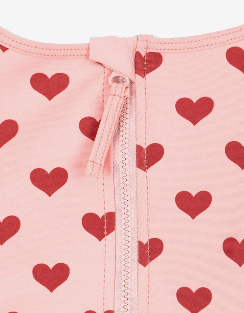 Girls Manuca Frill Swim Onesie in Pink (UPF 50+)