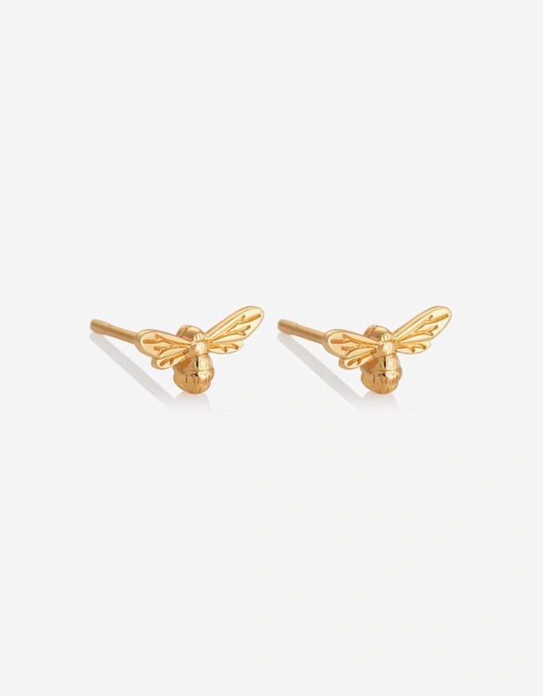 Lucky Bee Stud Earrings in Gold