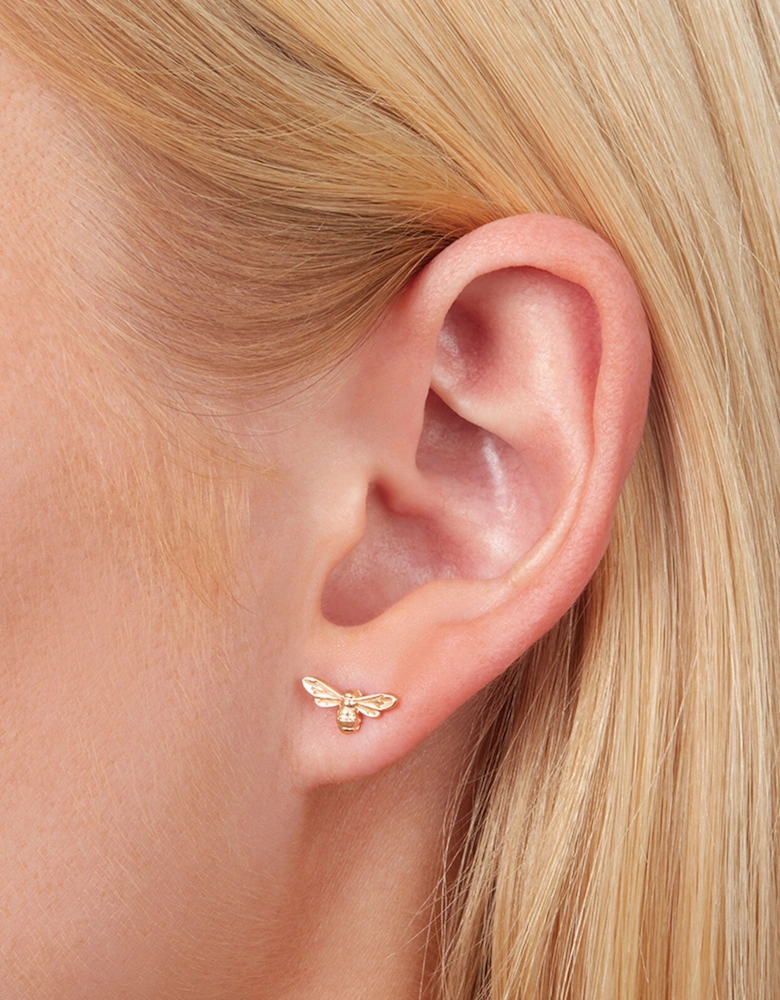 Lucky Bee Stud Earrings in Gold