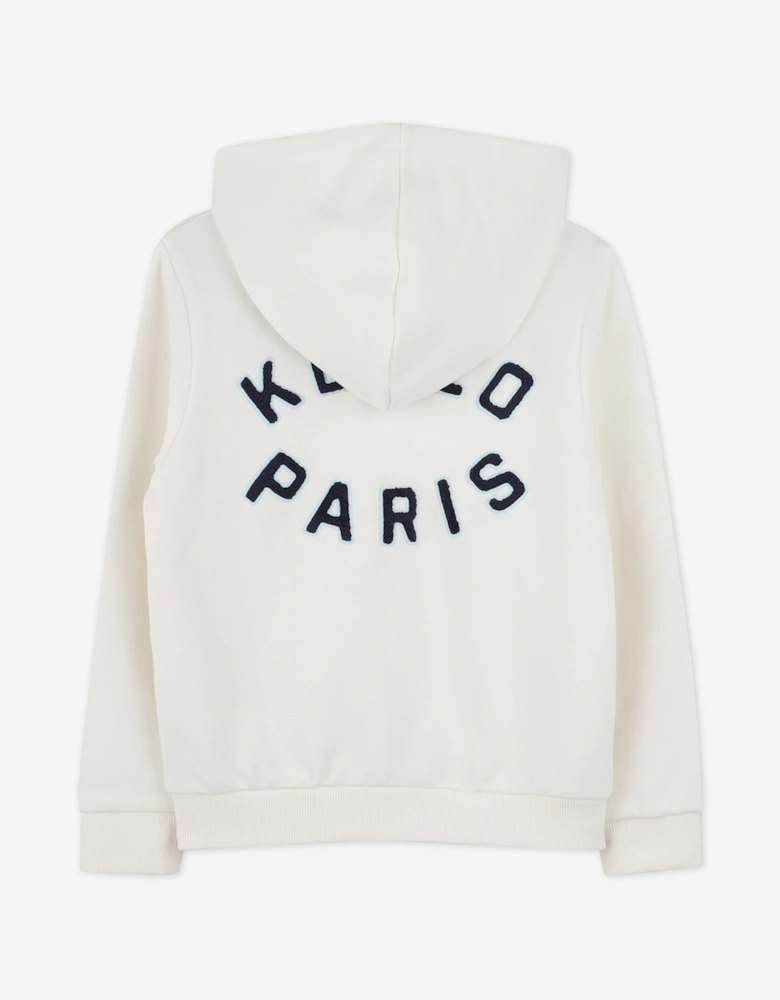 Kids Logo Zip Up Top in Ivory