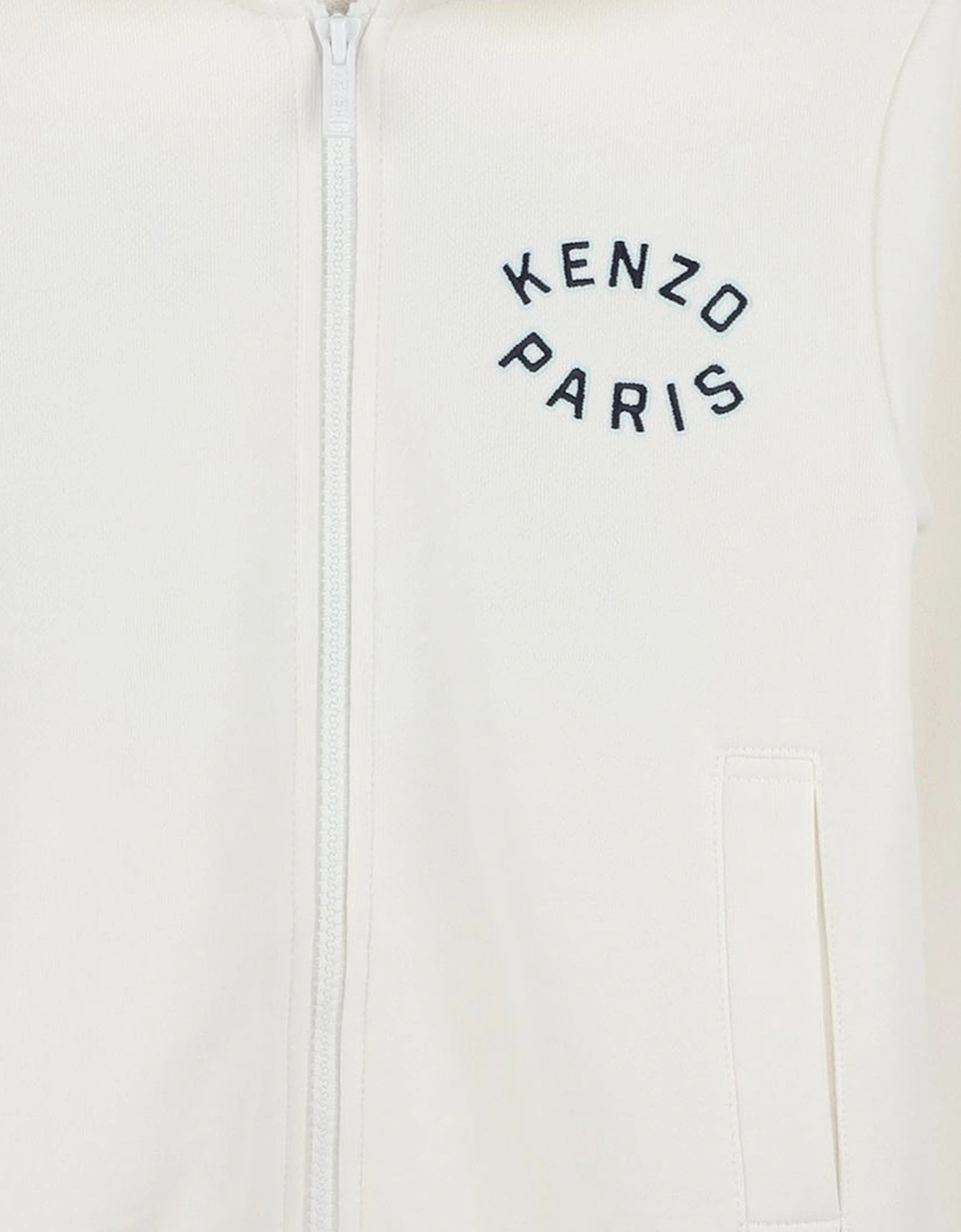 Kids Logo Zip Up Top in Ivory