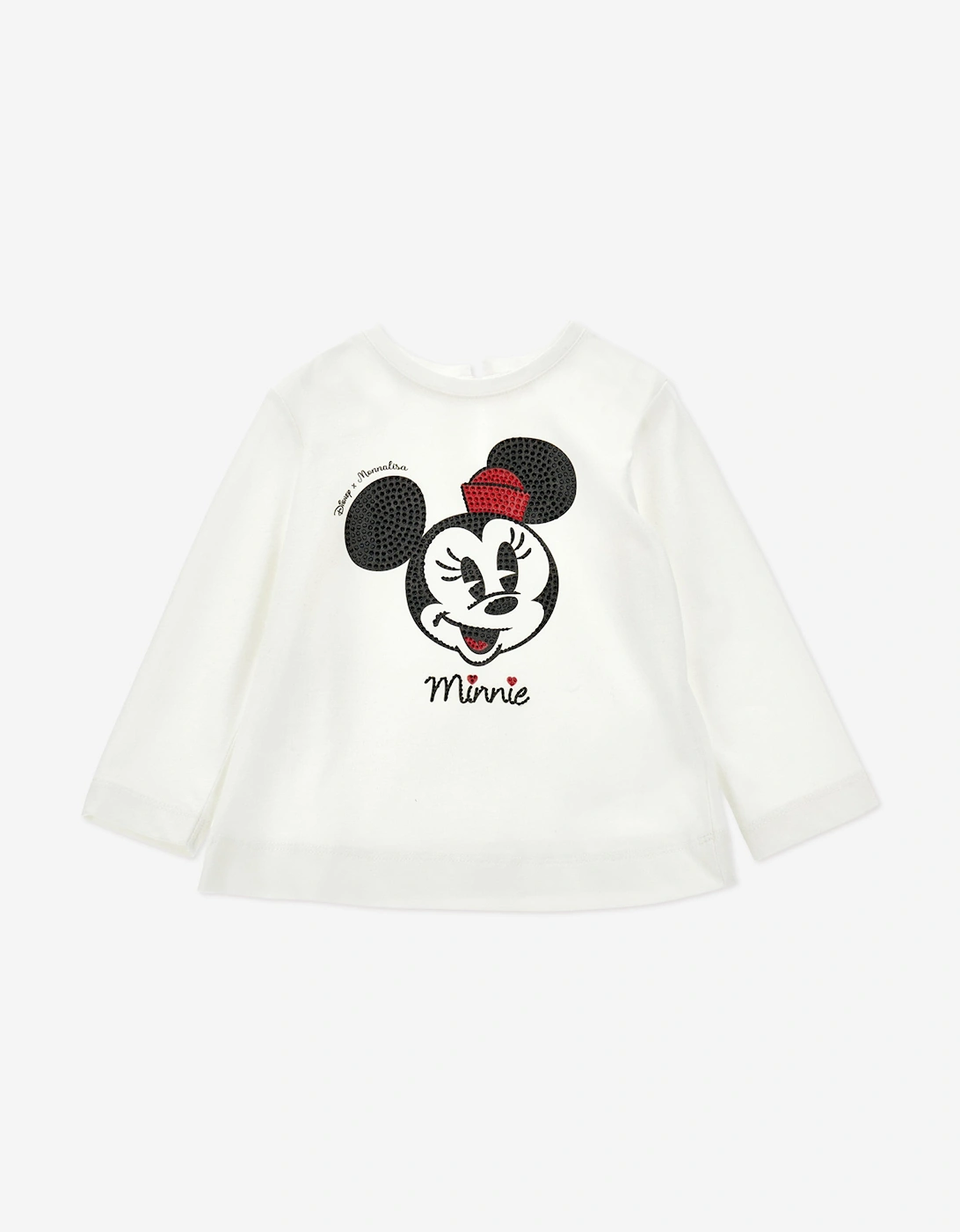Baby Girls Long Sleeve Minnie T-Shirt in Ivory, 5 of 4