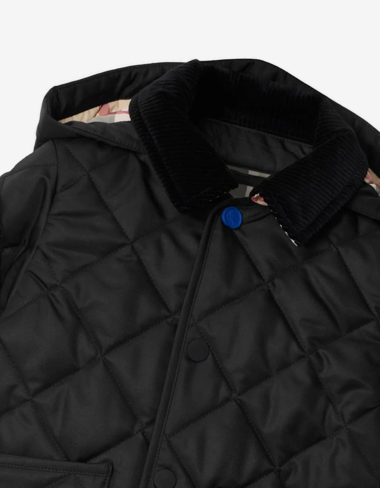 Baby Boys Mini Rowan Quilted Jacket in Black