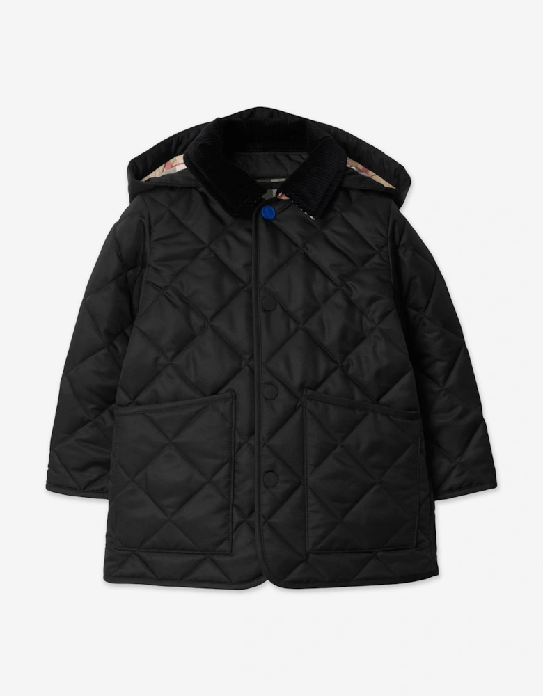 Baby Boys Mini Rowan Quilted Jacket in Black