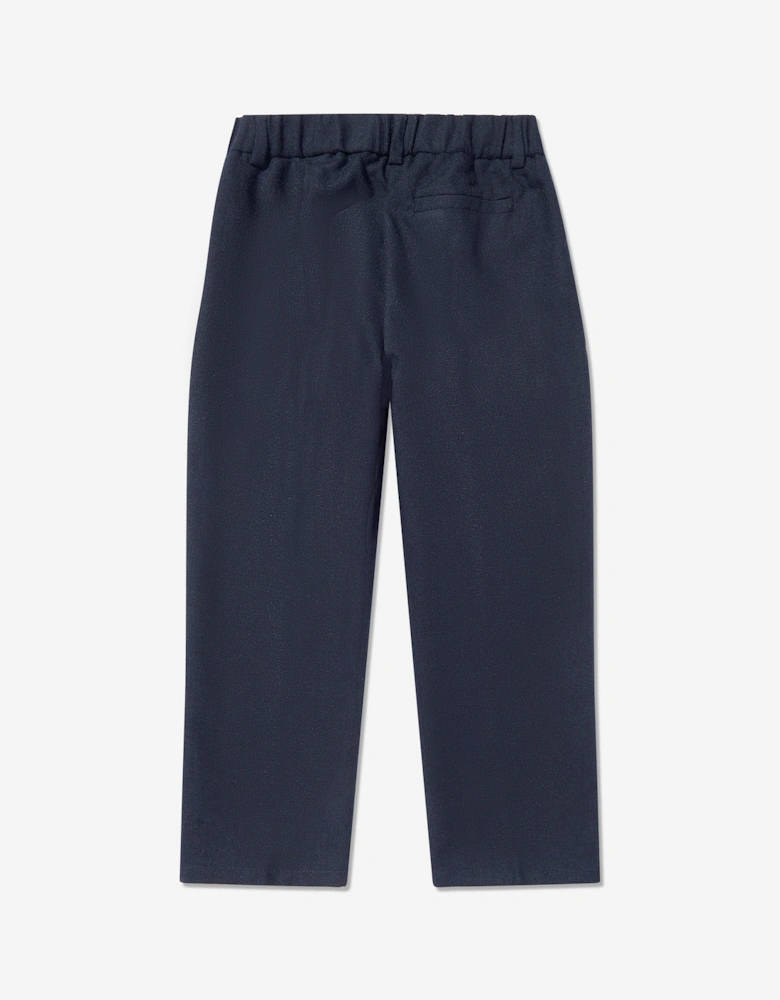 Boys Flannel Trousers in Navy