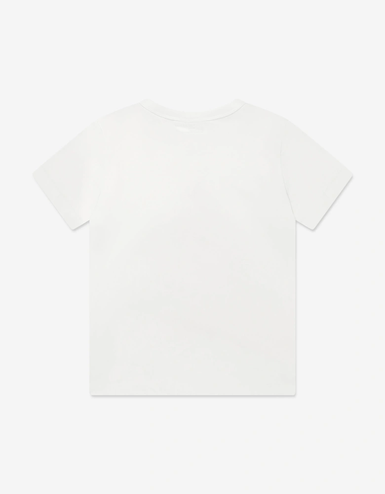 Girls Star Print T-Shirt in Ivory