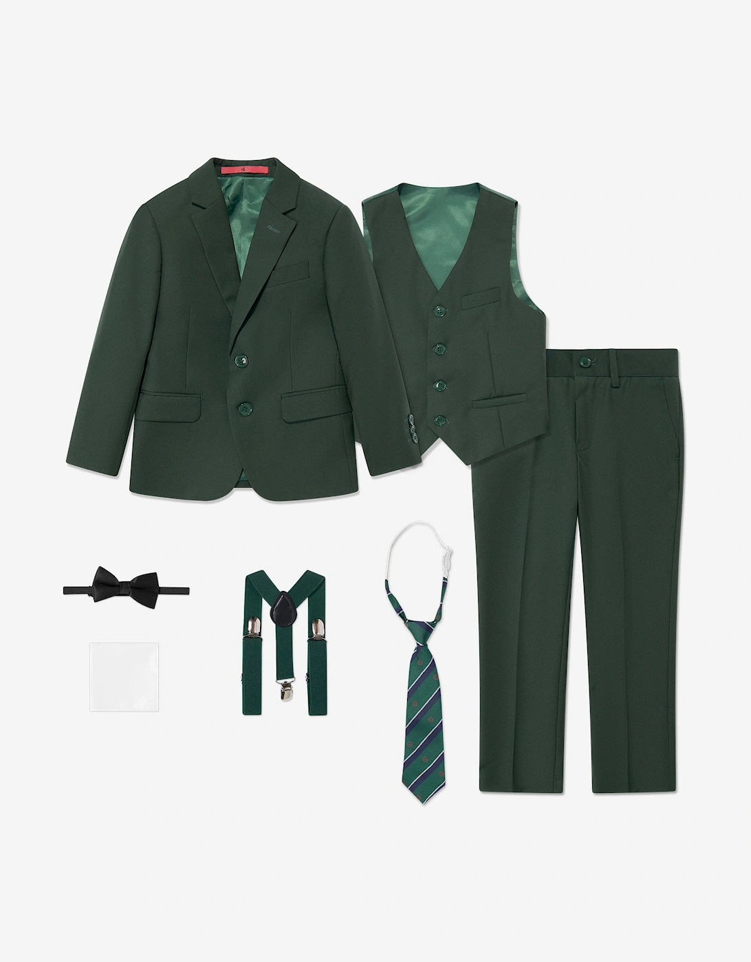 Boys 7 Piece Suit Set in Green, 6 of 5