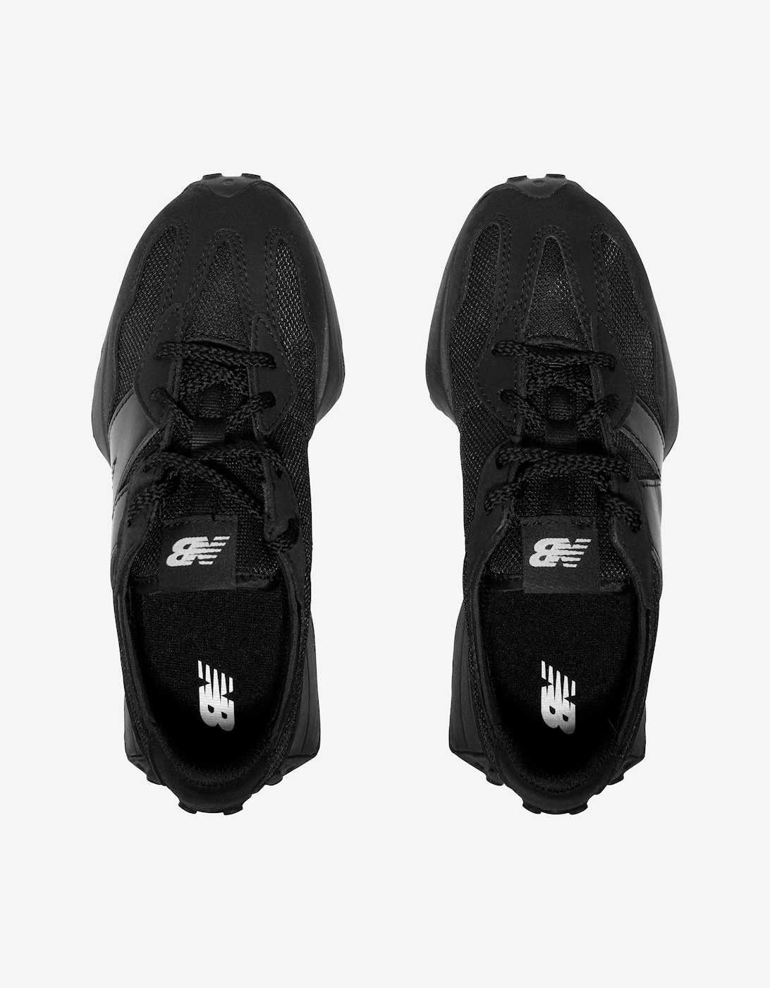 Kids 327 Lace Up Logo Trainers in Black