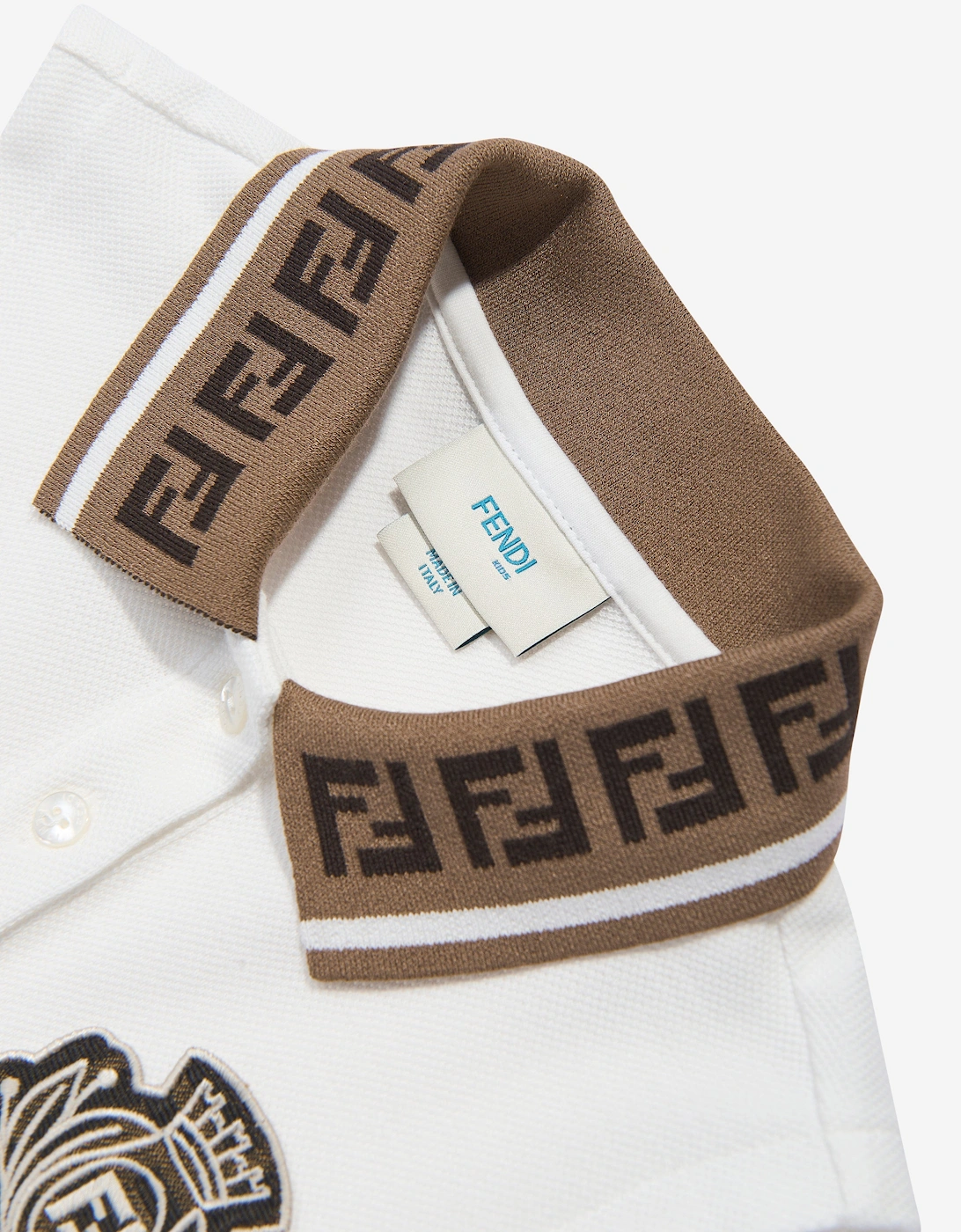 Girls Logo Polo Dress in White