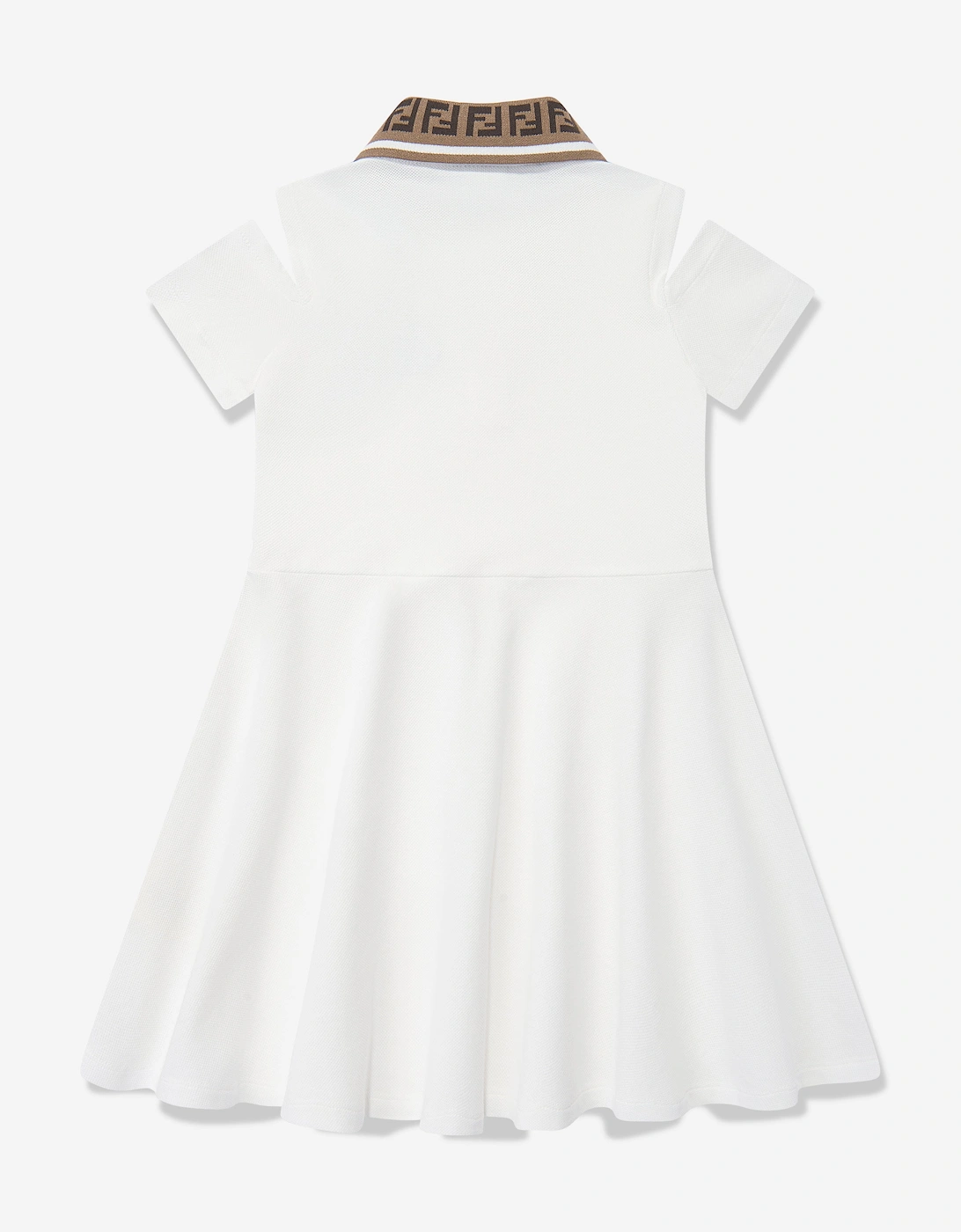 Girls Logo Polo Dress in White