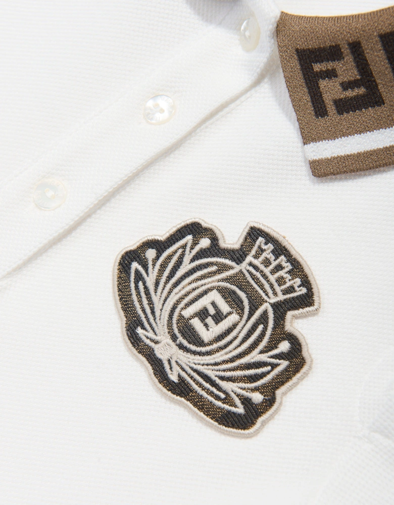 Girls Logo Polo Dress in White