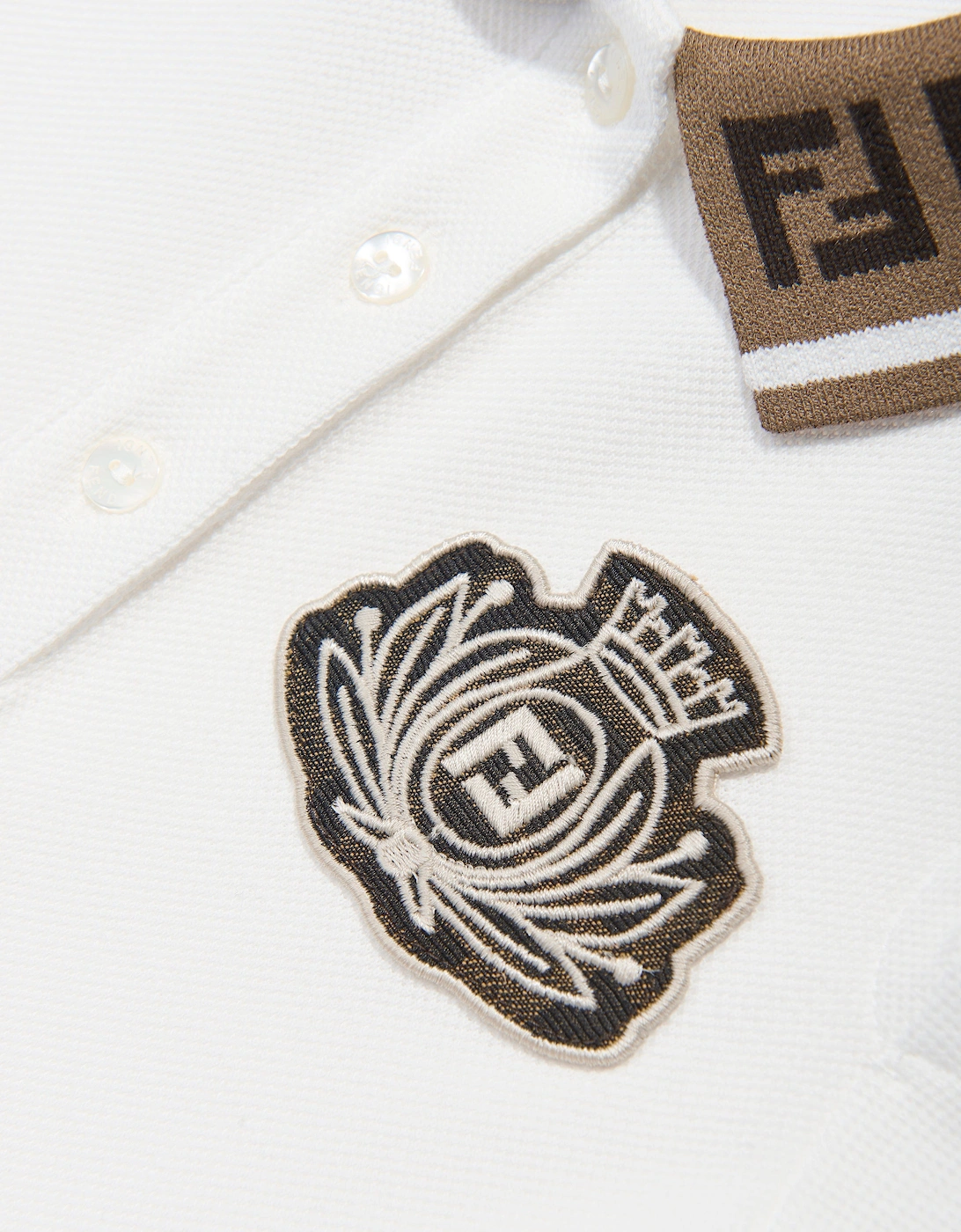 Girls Logo Polo Dress in White