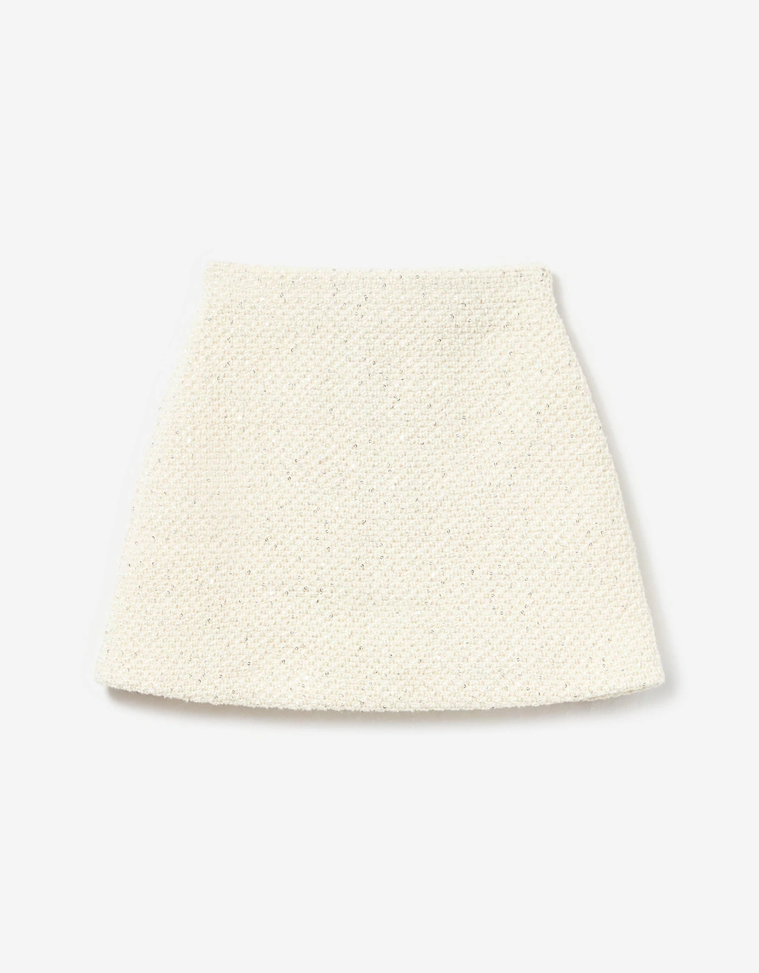 Girls Sequin Knit Skirt in Ivory