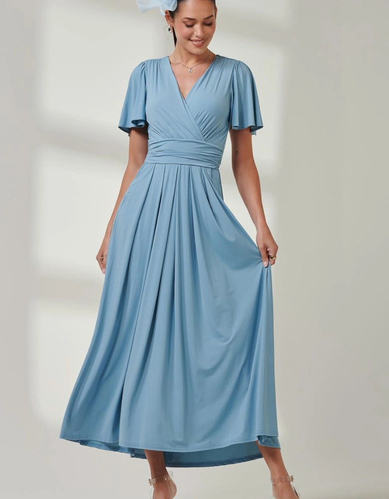 Angel Sleeve Super-Smooth Jersey Maxi Dress