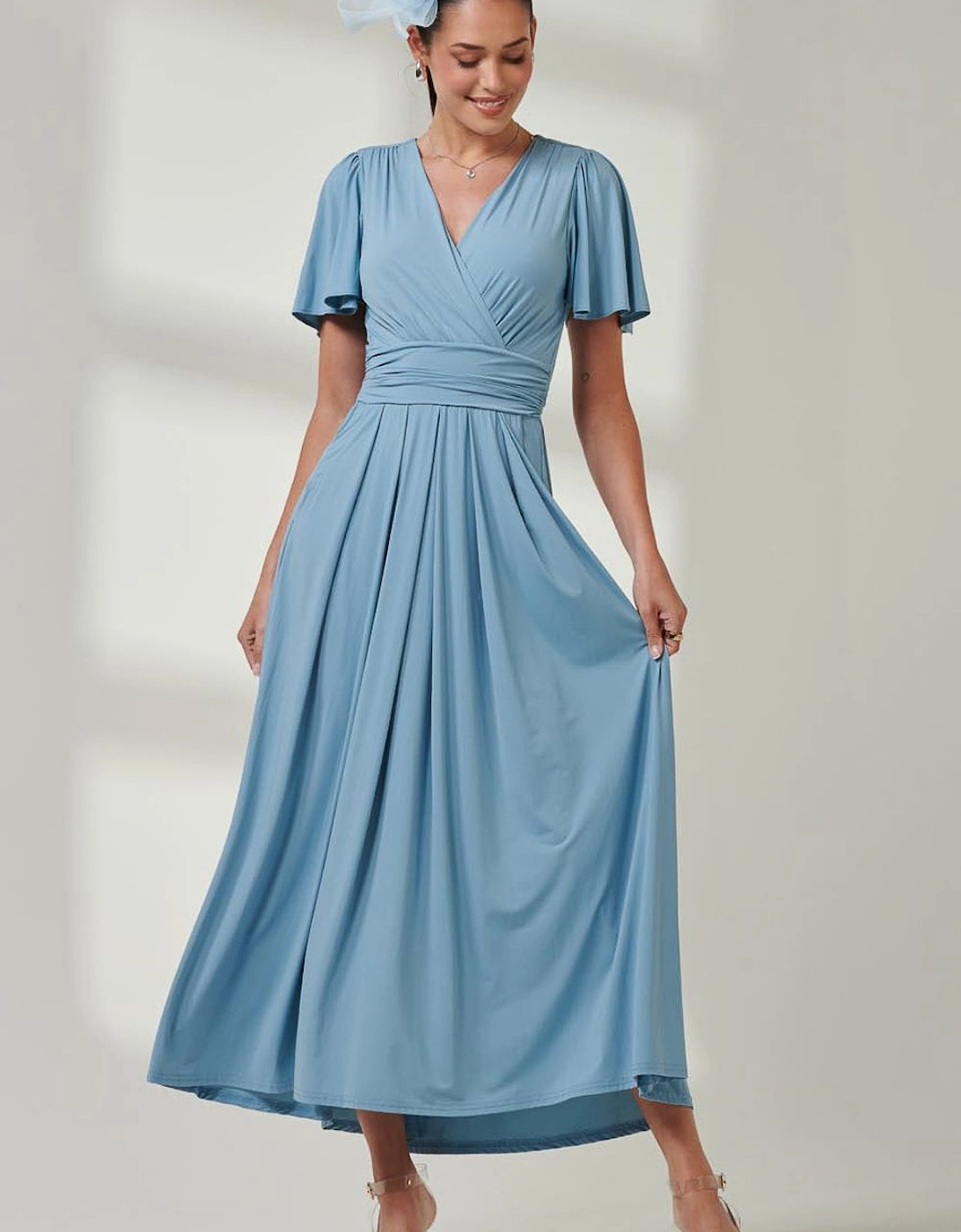 Angel Sleeve Super-Smooth Jersey Maxi Dress, 2 of 1