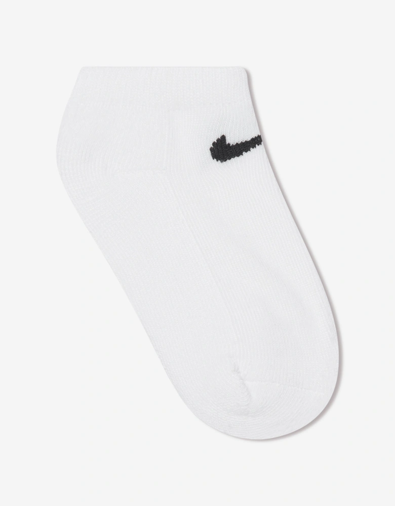 Kids 3 Pack Basic No Show Socks Set in White