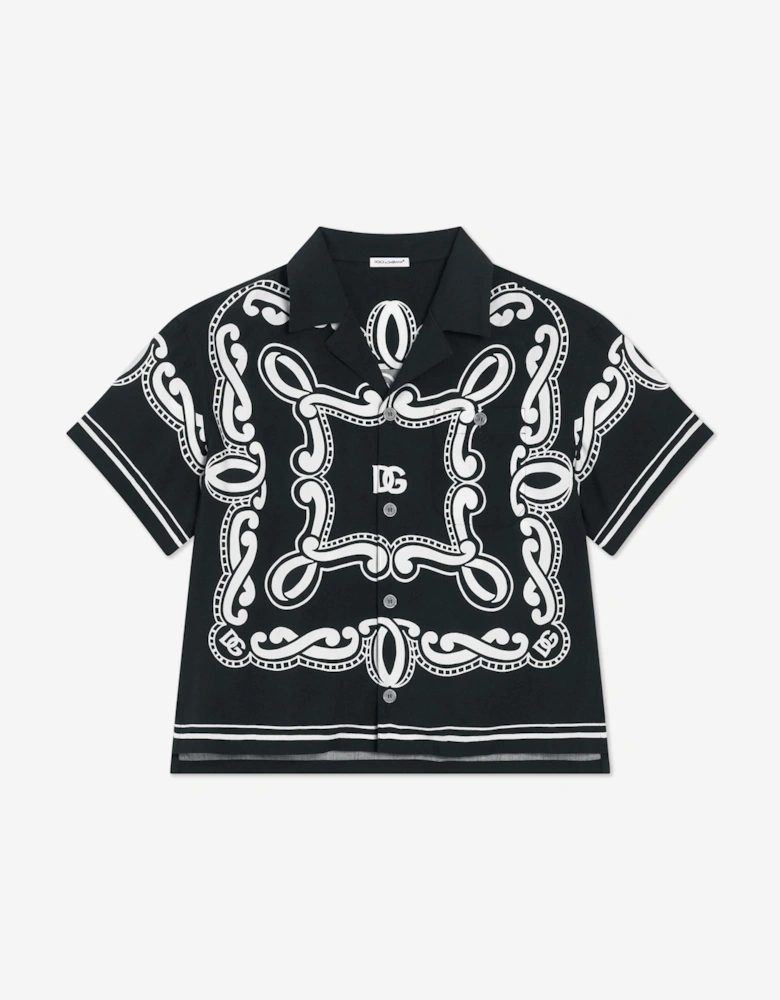 Boys Bandana Print Shirt in Black