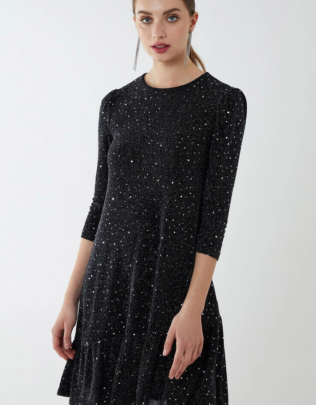 Tiered Hem Smock Midi Dress, 2 of 1