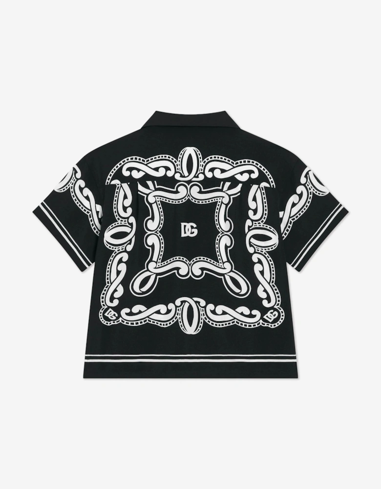 Boys Bandana Print Shirt in Black
