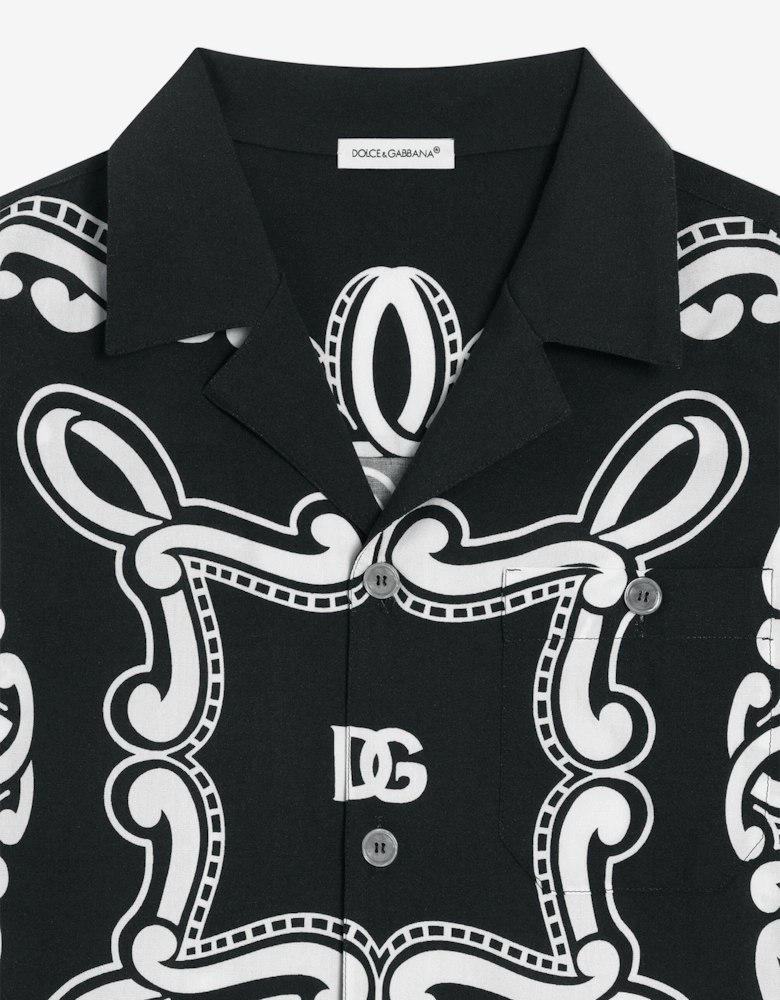 Boys Bandana Print Shirt in Black