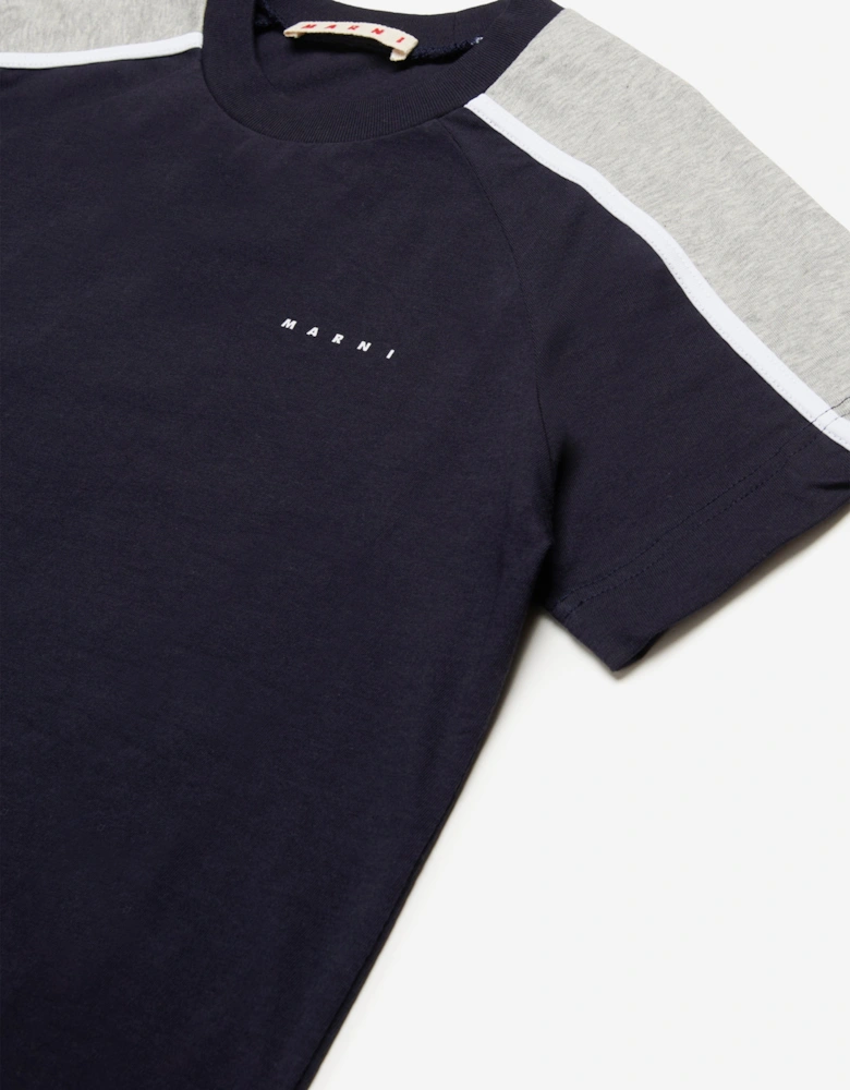 Kids Colourblock T-Shirt in Navy