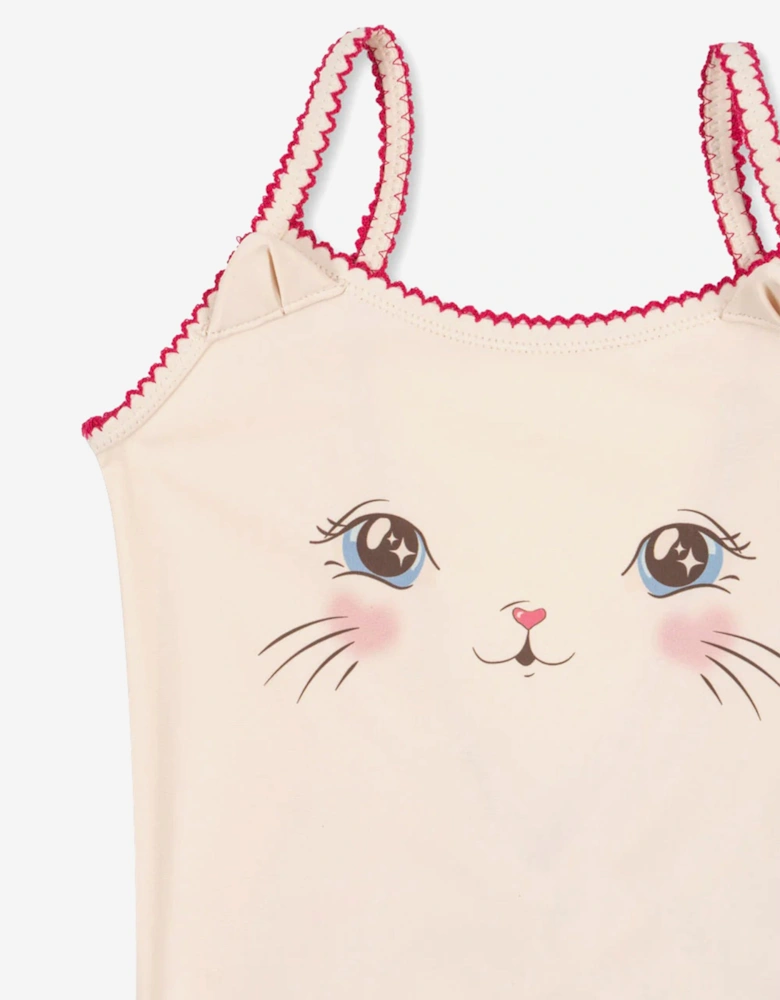 Girls Kitty Swimsuit in Pink