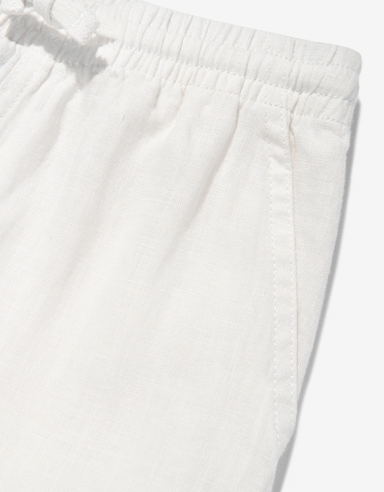 Boys Linen Trousers in White