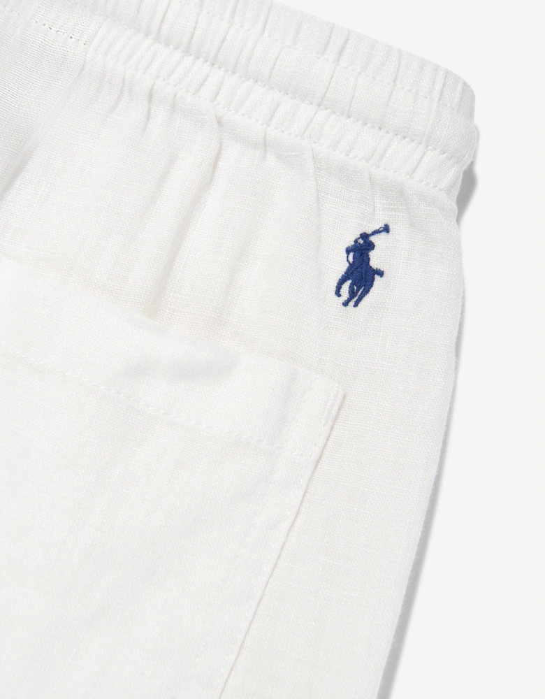 Boys Linen Trousers in White
