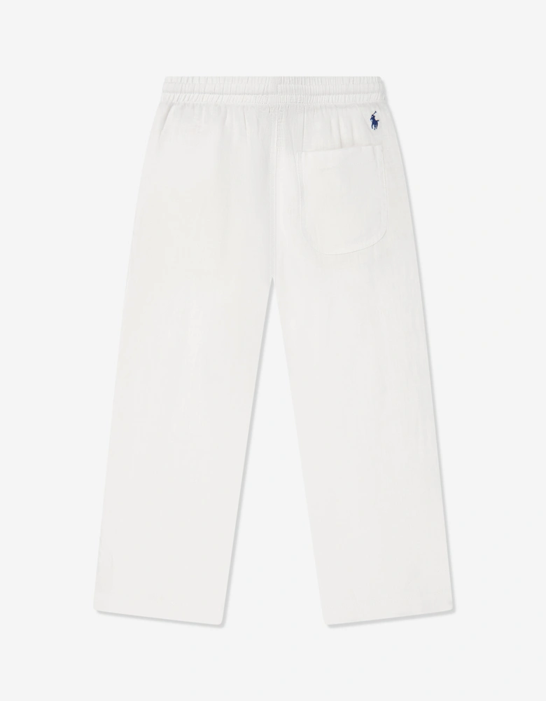 Boys Linen Trousers in White