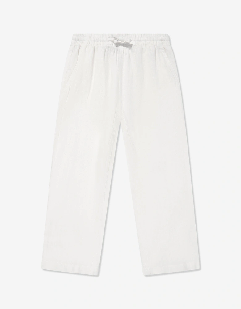Boys Linen Trousers in White
