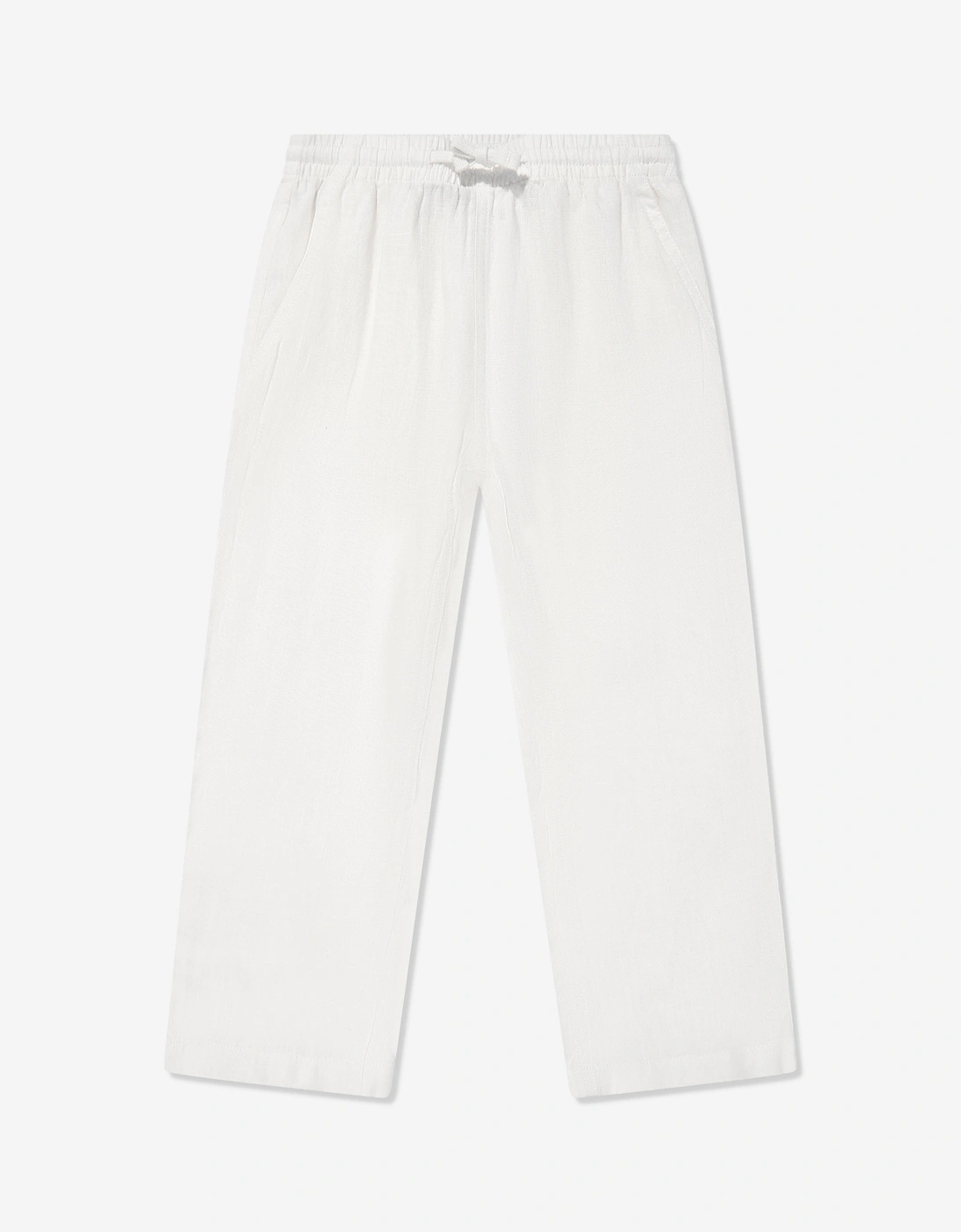 Boys Linen Trousers in White, 6 of 5