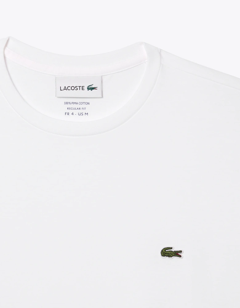 White Pima Cotton Crew Neck T-Shirt